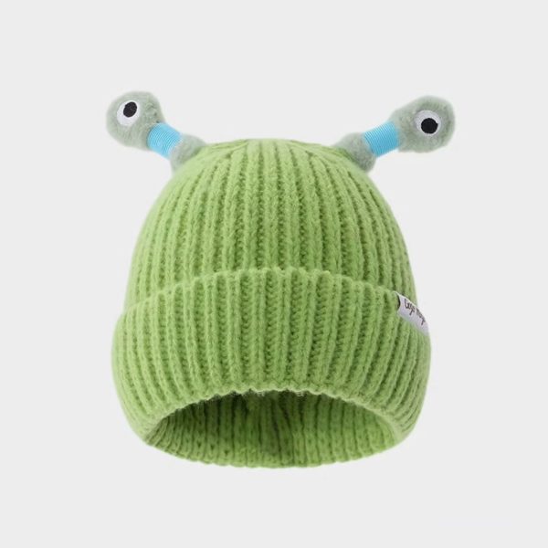Winter Child Cute LED Little Monster Hat (Green)