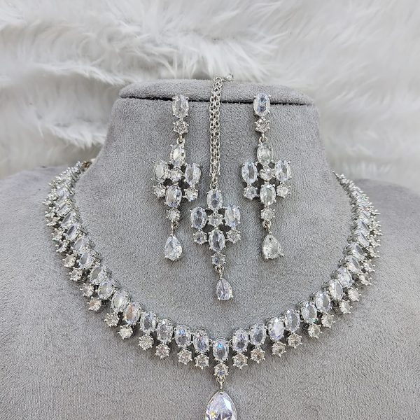 Diamond necklace Set White Ad Stone